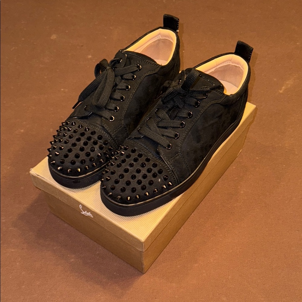 Christian Louboutin Black Spiked Sneakers
